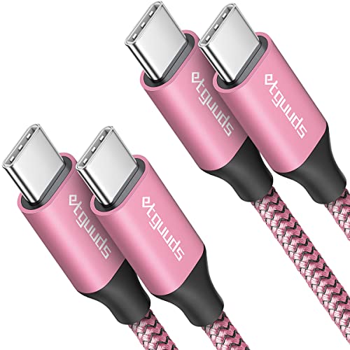 etguuds USB C to USB C Cable 6ft, 2-Pack 60W C to C Cable Fast Charging - color: Pink, size: 6ft