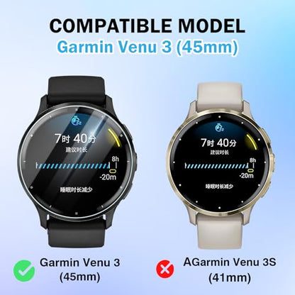 6PCS Compatible for Garmin Venu 3 45mm Smartwatch Screen Protector Clear，HD Anti-scratch Soft TPU [Not Glass] with Ultra-thin Protector For Venu 3 Protective Film 45mm - size: Garmin venu 3 45mm