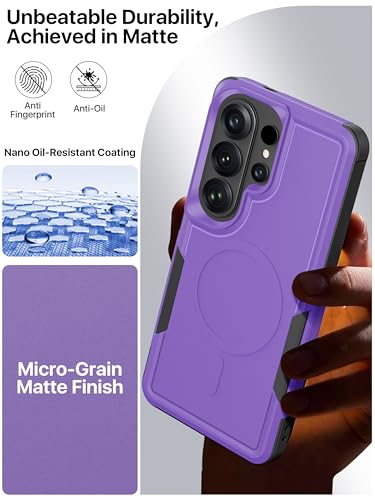 for Samsung Galaxy S26 Ultra Case Dual-Layer Shockproof Purple | Fit for Magsafe, Rugged Heavy Duty Military-Grade Protection, Matte Finish Scratch Resistant Anti-Fingerprint, S 26 Ultra - color: Purple