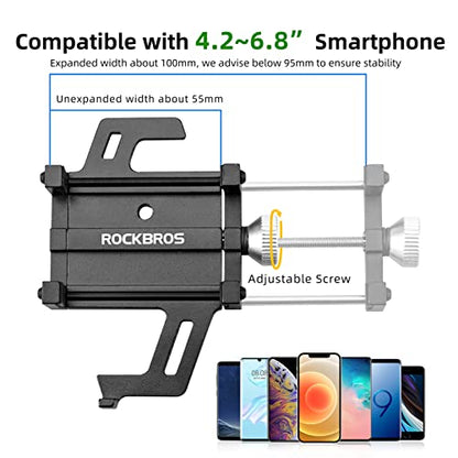 ROCKBROS Bike Phone Holder, Motorcycle Phone Mount,5-Claw Lock Anti-Shake - color: Red
