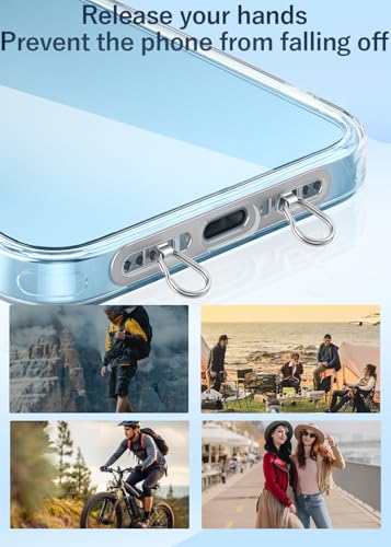 ZXZone 2PCS iPhone Hang 2 Way Metal Phone Tether Tab, Upgraded Double Buckle Hole Ring CellPhone Lanyard Patch, Phone Strap Replacement Part for iPhone Cases (Silvery-TQ-2PCS) - color: Silvery-TQ-2PCS