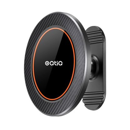 OQTIQ for MagSafe Car Mount with 17 N54 Magnets, Dashboard Phone Holder - color: Orange-MagSafe