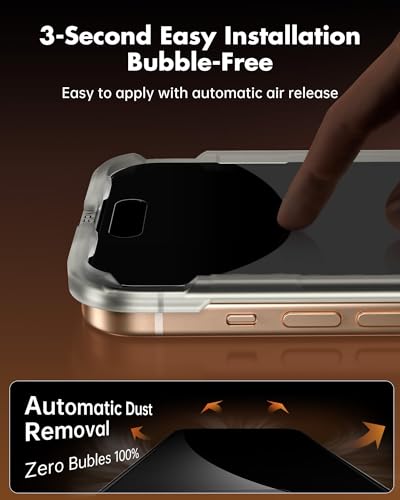 UNBREAKcable 2PCS Screen Protector for iPhone 16 Pro Max - 1 Privacy Tempered Glass+1 Clear Glass Double Shatterproof [Installation Frame] [9H Hardness] [Case Friendly] Anti-Scratch iPhone 6.9 inch - size: iPhone 16 Pro Max