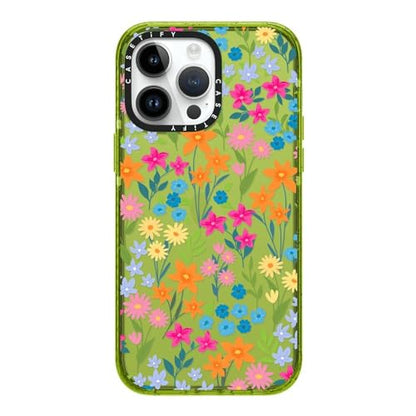 CASETiFY for iPhone 14 Pro Max Case - Impact | Slim Fit | 8.2 ft. 4x Military Grade Drop Protection | bright spring flowers - daisy floral pattern | Kiwi - color: bright spring flowers