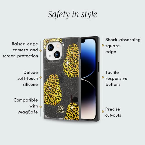 COCOMII Rectangle for iPhone 14/iPhone 13 Case, Leopard Pear | Compatible with MagSafe Wireless Charging, Shockproof 10ft Drop Protection, Camera & Screen Protection, Premium Glossy Finish - color: Leopard Pear, size: iPhone 14/iPhone 13 (6.1")
