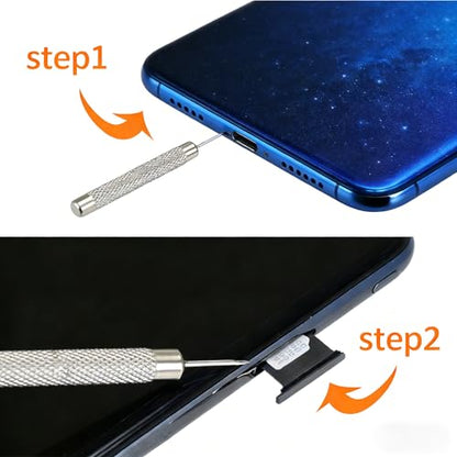4 Pcs SIM Card Removal Openning Tool Tray Eject Pins Needle Opener Ejector Compatible with All iPhone Apple iPad HTC Samsung Galaxy Cell Phone Smartphone Watchchain Link Remover (Style A)