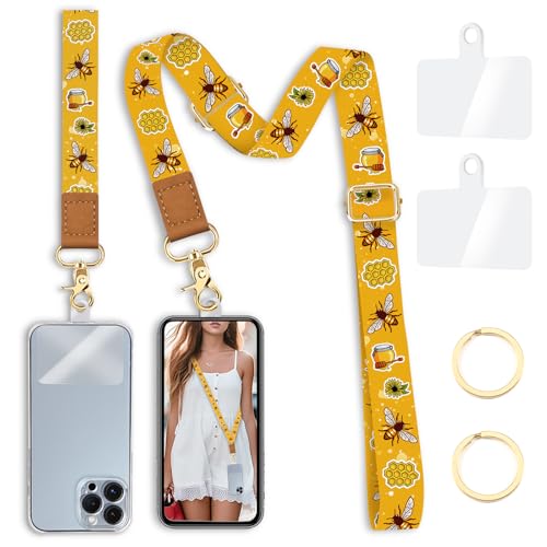 Yonlevres Phone Lanyard Crossbody Strap Wrist Neck Adjustable Women Bee - color: Bee