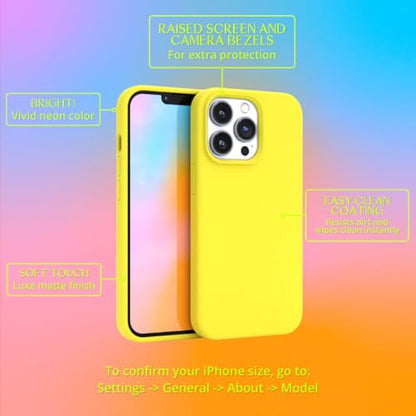 FELONY CASE - iPhone 14 Pro Case - Stylish Neon Yellow Silicone Phone Cover | Soft Touch Slim Cover with Anti-Scratch Microfiber Lining, 360° Shockproof & Full Body Protection - color: Neon Yellow, size: iPhone 14 Pro