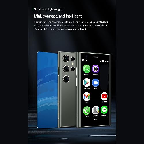 Yoidesu S23 Pro Smartphone, 3in 3D Glass Super Small Cell Phone, Dual SIM 2GB 16GB ROM for Android 8.1 Ultra Thin Mobile Phone, 1000mAh The World's Smallest Backup - color: Green