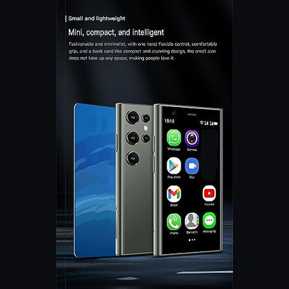 Yoidesu S23 Pro Smartphone, 3in 3D Glass Super Small Cell Phone, Dual SIM 2GB 16GB ROM for Android 8.1 Ultra Thin Mobile Phone, 1000mAh The World's Smallest Backup - color: Green