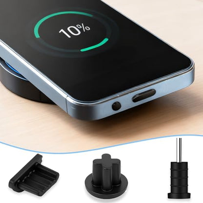 45 Pieces 3.5mm Rubber Dust Plugs Caps Protector, Anti-Dust Headphone Jack Dust Plugs Cover USB-C Charge Port Protector Plug Covers for Earphone Mobile Phone Laptop Desktop Computer, Black