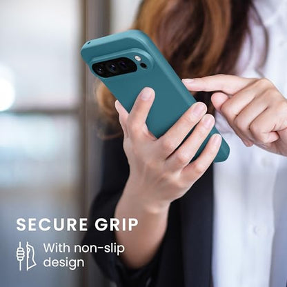 kwmobile Case Compatible with Google Pixel 9 Pro XL Case -Soft TPU Back Phone Cover - with Metallic Look - Metallic Caribbean Blue - color: Metallic Caribbean Blue
