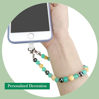 VICHUNHO Marble Beaded Phone Wrist Strap, Cellphone Lanyard with Tether Tab, Hands-Free Wristlet Bracelet - color: Green