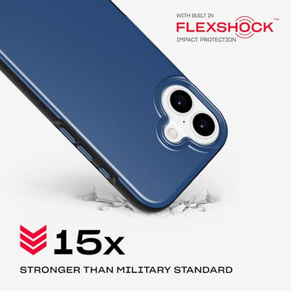 Tech21 EvoDusk for iPhone 16- Compatible with MagSafe - Impact Protection Case 15x Military Standard Tested - in Blue/Black - color: Blue/Black, size: iPhone 16