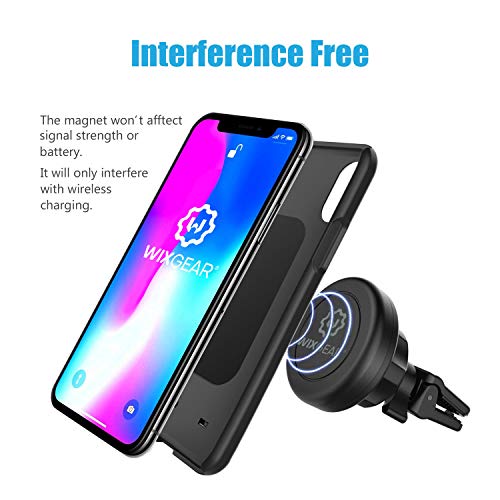 WixGear Universal Twist-Lock Air Vent Magnetic Car Mount Holder for Cell Phones with Fast Swift-snap Technology – Supports Devices up to 14oz