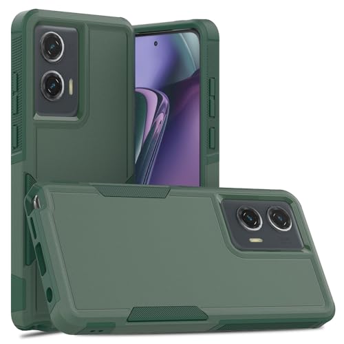 for Moto G Stylus 5G 2024 Case: Dual Layer Protective Heavy Duty Cell Phone Cover Shockproof Rugged with HD Screen Protector - Military Protection Bumper Tough - Motorola G Stylus 5G 2024, Dark Green - color: Dark Green (PC) + Dark Green (TPU)