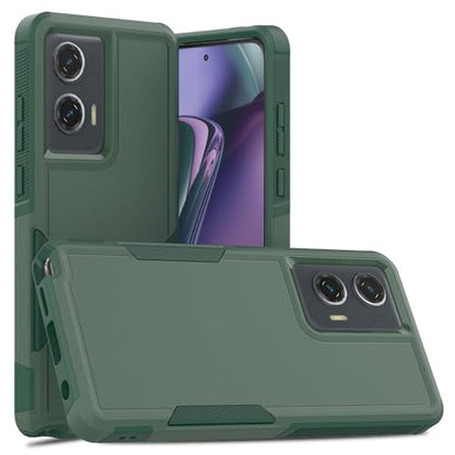 for Moto G Stylus 5G 2024 Case: Dual Layer Protective Heavy Duty Cell Phone Cover Shockproof Rugged with HD Screen Protector - Military Protection Bumper Tough - Motorola G Stylus 5G 2024, Dark Green - color: Dark Green (PC) + Dark Green (TPU)