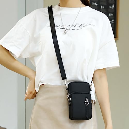 Small Crossbody Bag for Women - Mini Phone Purses with Crossbody Strap and Wallet - Nylon Arm Bag - color: A-black