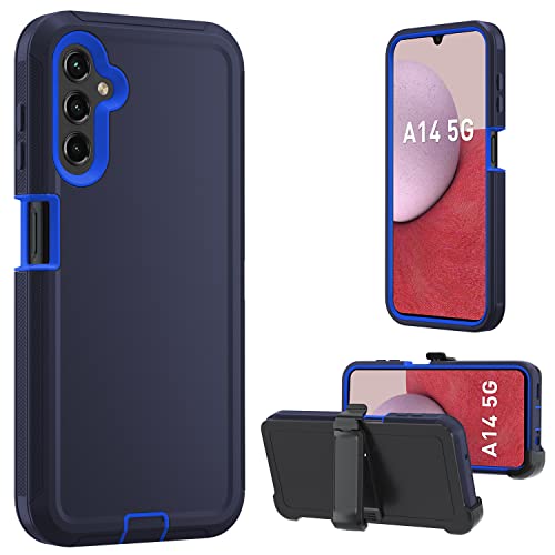 for Samsung Galaxy A14 5G case,A14 5G Heavy Duty case,[Military Grade Protective ][Shockproof] [Dropproof] [Dust-Proof], ONLY Fit Galaxy A14 5G Phone (Dark Blue) - color: Dark Blue