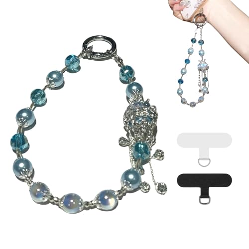 Blue Royal Crystal Crown Original Design Phone Charm with 2 Tether Tabs – Stylish, Durable, and Hands-Free Phone Chain – Compatible with iPhone, Samsung, Pixel & More - color: 07 Blue Royal Crystal Crown