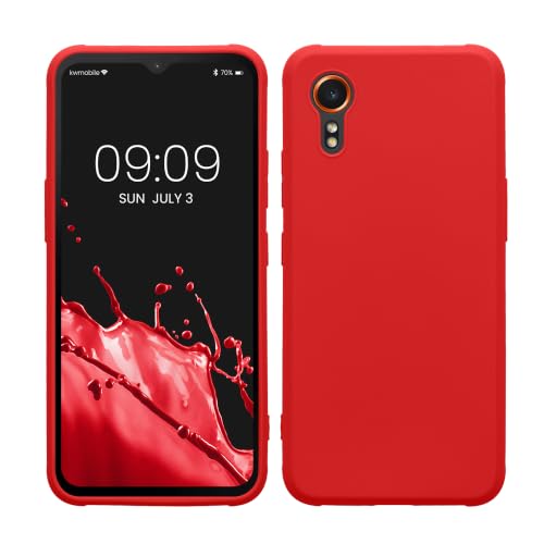 kwmobile Case Compatible with Samsung Galaxy Xcover7 Case - Soft Slim Protective TPU Silicone Cover - Classic Red - color: Classic Red