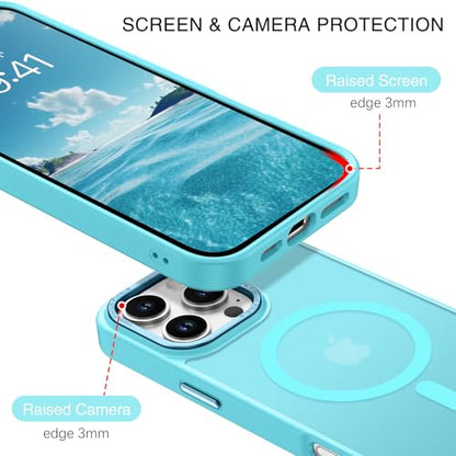 BENTOBEN Magnetic for iPhone 16 Pro Max Case,(Compatible with MagSafe) (Military Grade Drop Protection) Slim Translucent Matte Shockproof with Anti-Fingerprint Phone Case 6.9",Teal Blue - color: Teal Blue