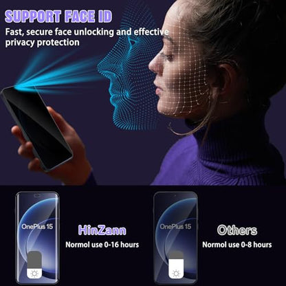 For One Plus 15 5G Privacy Screen Protector (2+2 Pack) - size: One Plus 15 5G 2+2
