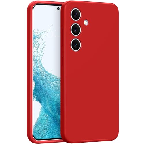 Slim case for Samsung Galaxy S24 5g, Liquid Silicone Cover for Galaxy S24 2024 SM-S921U / S921W Shockproof Protective Soft Rubber, Red - color: Red
