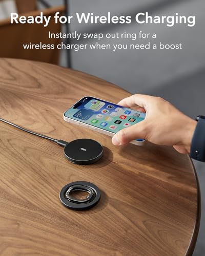 ESR for MagSafe Phone Grip for iPhone 17-12, 2-Way Magsafe Ring Holder - color: Black