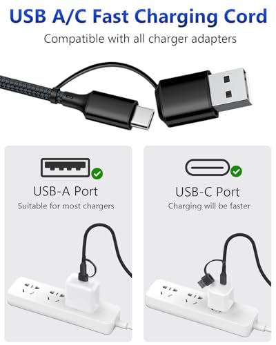 Puxnoin USB C Splitter Multi Charging Cable, USB A/C Fast Charging Cord