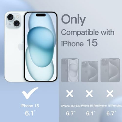 JETech Silicone Case for iPhone 15, Sky Blue | Silky Soft Touch, Shockproof Protection, Scratch Resistant, Microfiber Lining - color: Sky Blue, size: iPhone 15