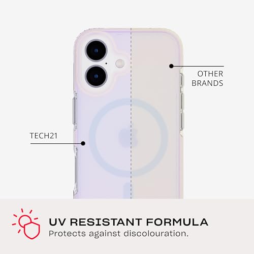 Tech21 EvoArt for iPhone 16 Compatible with MagSafe - Impact Protection Case - in Holographic - color: Blue, size: iPhone 16