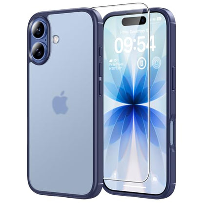 TAURI for iPhone 17 Case, Anti-Yellowing with Screen Protector, Translucent Matte Military-Grade Protection Shockproof Slim Phone Case for iPhone 17, Matte Blue - color: F-Matte Blue