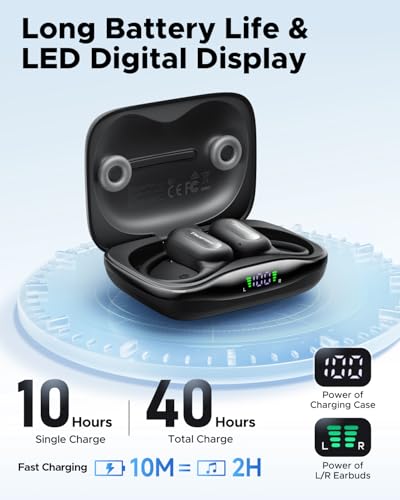 truefree DS1 Open-Ear Headphones, Bluetooth 6.0 Wireless Earbuds