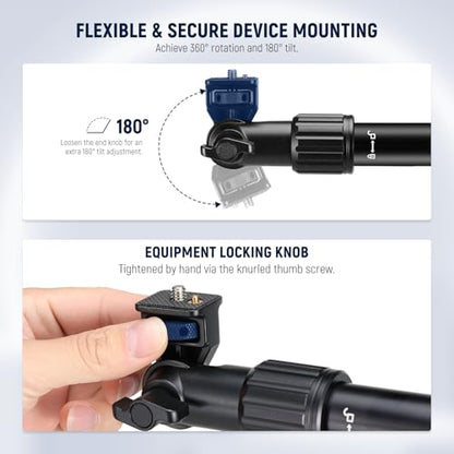 NEEWER Overhead Camera Mount with Phone Clip - style: DS009(2-Section)