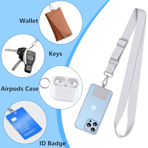 2 Pack Phone Lanyard Cell Phone Lanyard Crossbody Adjustable Phone Strap for Use Around the Neck Cell Phone Lanyard - color: Gray