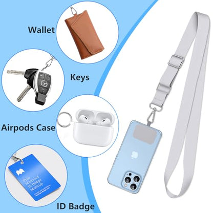 2 Pack Phone Lanyard Cell Phone Lanyard Crossbody Adjustable Phone Strap for Use Around the Neck Cell Phone Lanyard - color: Gray