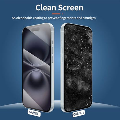 SAMKE 3-Pack iPhone 16 Plus & 15 Plus Tempered Glass Screen Protector, 6.7" - size: iPhone 16Plus and 15Plus