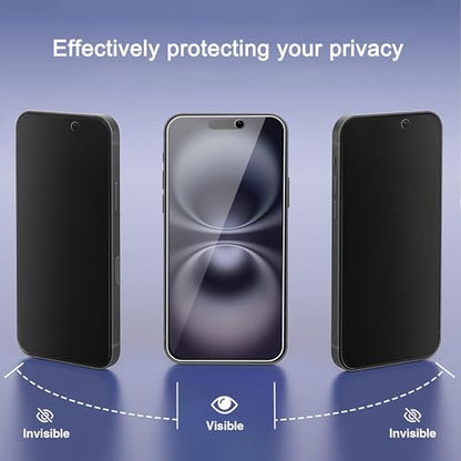 Ailun 3 Pack Screen Protector for iPhone 17 [6.3 inch] + 3 Pack Camera Lens Protector with Installation Frame and 3 Pc Privacy Screen Protector for iPhone 17