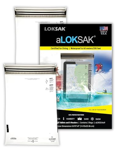 LOKSAK - aLOKSAK Waterproof Cellphone Dry Bags - Airtight Underwater Phone Pouch - Touch Screen Compatible - Diving Certified - size: 6 X 9 inch - 2 Pack