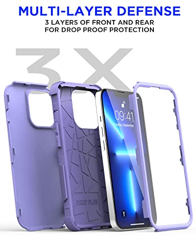 AICase for iPhone 13 Pro Max/iPhone 12 pro max Case,Heavy Duty Protective Phone Case Military Full Body Protection Shockproof/Dustproof/Drop Proof Rugged Durable Light Purple - color: Light purple