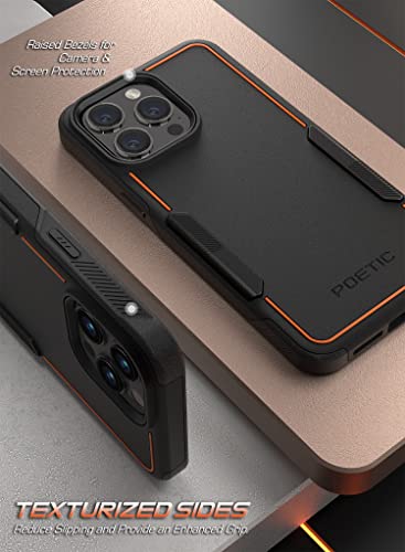 Poetic Neon iPhone 14 Pro Max Case, Heavy Duty Dual Layer Slim Shockproof Cover, Wireless Charging Compatible, Anti-Slip, 6.7 Inch - Black - color: Black, size: iPhone 14 Pro Max