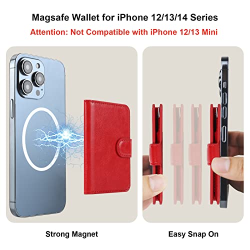 Bocasal for MagSafe Card Wallet for iPhone, Red - color: Red