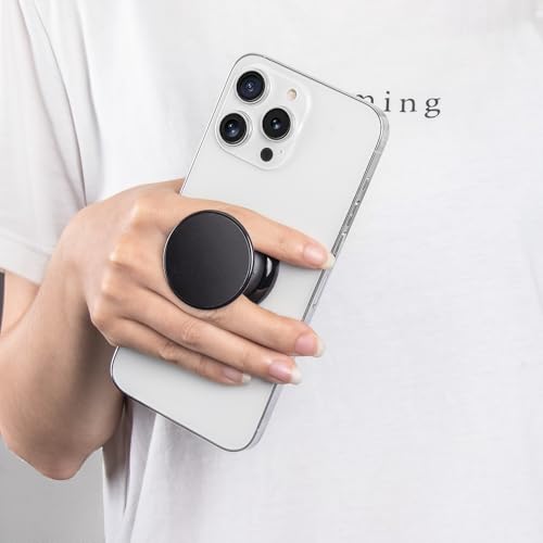 FAB POPS Magnetic Phone Grip, Kickstand and Mount, Adhesive Base, Black