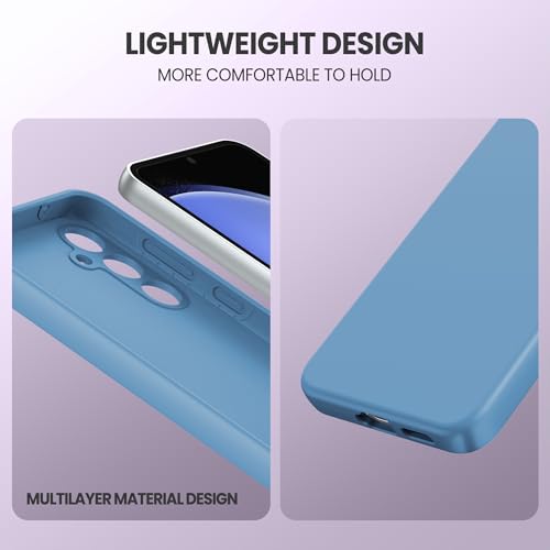 Case for Samsung Galaxy S24 2024, Liquid Gel Rubber Bumper Silicone Case with Soft Microfiber Lining Slim Hard Shell Shockproof Protective Phone Cover for Galaxy S24 2024, Denim Blue - color: Denim Blue