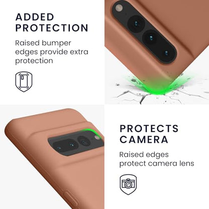 kwmobile Case Compatible with Google Pixel 7 Pro Case - TPU Silicone Phone Cover with Soft Finish - Mocha - color: Mocha, size: Pixel 7 Pro