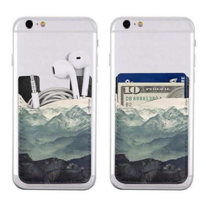 Forest Mountain Fog Phone Credit Card Holders Sleeve Adhesive Wallet Compatible with Most Back of Phones - color: Forest Mountain Fog