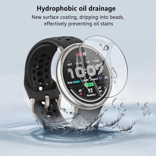 6-Pack Compatible for Amazfit Active 2, HD Clear Flexible TPU Film, Bubble Free Full Coverage, Easy Install Kit for Amazfit Active 2 Screen Protector - size: RM6-Amazfit Active 2-US