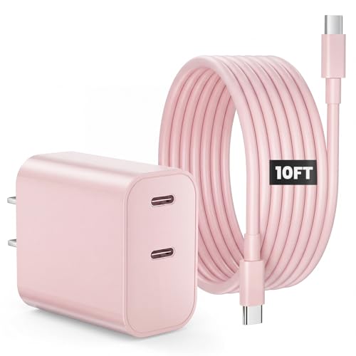 iPhone 18 17 16 15 Charger Fast Charging, 20W Dual Port USB C Charger Block - color: Pink