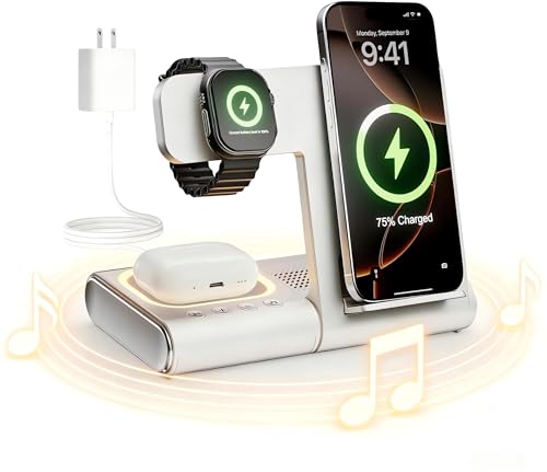 BLKE Bedside Charging Hub with Speaker Light: Foldable Wireless Station